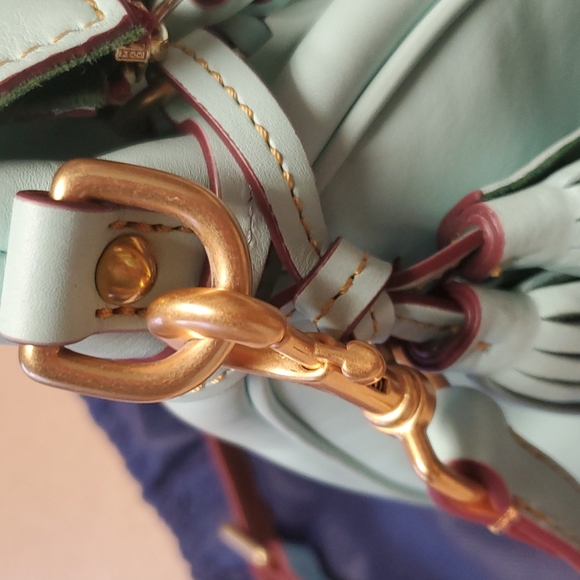 Dooney & Bourke Aqua Florentine Leather Large Bag - Picture 4 of 12